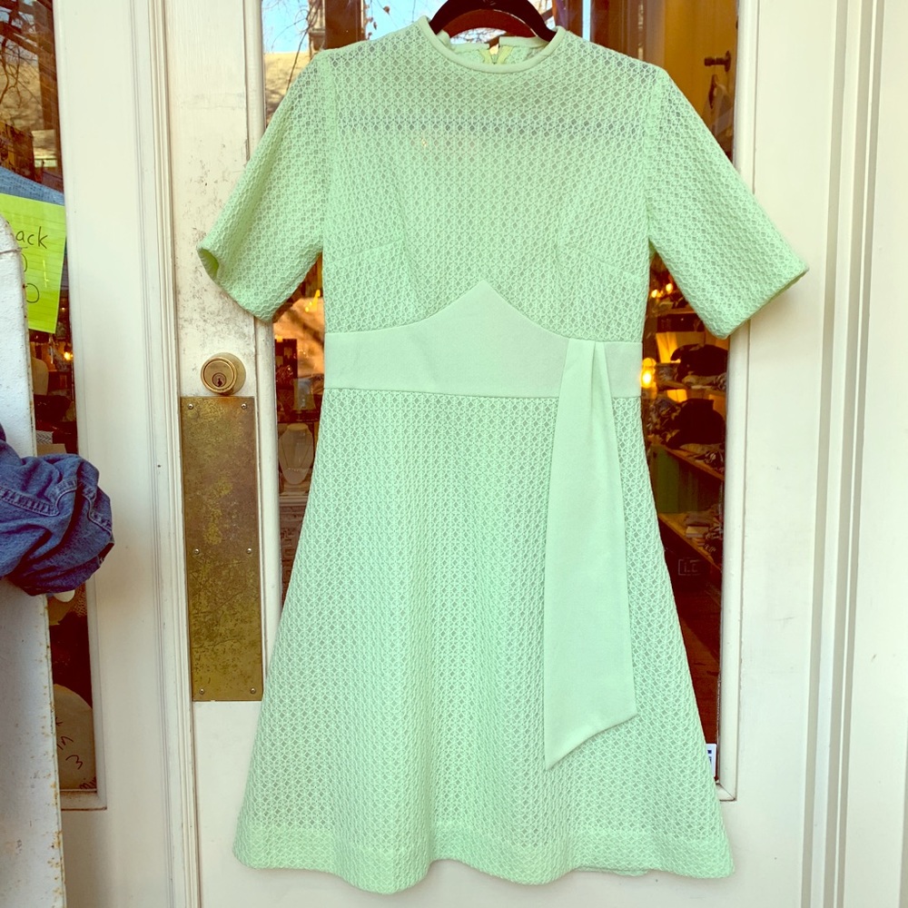 Vintage Toni Todd pistachio dress with sash